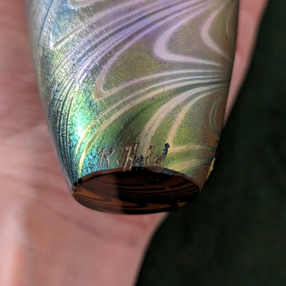 Signed Robert Held (R. Held) Art Glass Perfume Bottle - Picture 2 of 7